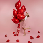 Шар (9''/23 см) Мини-сердце, Красный, 1 шт., 09008R