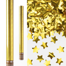 Пневмохлопушка (24/60 см), Волны, Звезды фольга, Золото, 1 шт., 823172