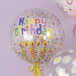 Шар с клапаном (18''/46 см) Сфера, Deco Bubble, Яркий ДР, Прозрачный, Кристалл, 1 шт. в уп., 518019V