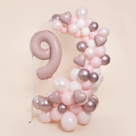 Шар (40''/102 см) Цифра, 9 Slim, Пыльная роза, 1 шт. в уп., 224647