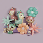 Шар 3D (26''/66 см) Звезда, Составная, Мятный, Макарунс, 1 шт. в уп., 23568