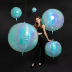 Шар 3D (10''/25 см) Мини-сфера, Голубой, Хамелеон, 1 шт. в уп., 24939