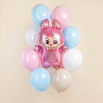 Шар (26''/66 см) Фигура, Плюшевый эльф, Розовый, 1 шт., 2507-APKCV