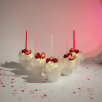 Свечи Гармония, Розовый микс, с блестками, 14,5 см, 12 шт. с держат., 708023