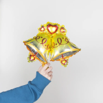 Шар с клапаном (14''/36 см) Мини-фигура, Колокольчики, Золото, 1 шт., 23111