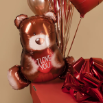 Шар (23''/58 см) Фигура, Мишка с сердцем (надув воздухом), 1 шт., 24624