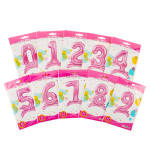 Шар (32''/81 см) Цифра на подставке, 9, Розовый, 1 шт. в уп., 24149