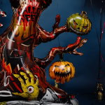 Шар 3D (51''/130 см) Фигура на подставке, Дерево на Хэллоуин, 1 шт. в уп., 24366