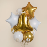 Шар (32''/81 см) Фигура, Колокольчик, Золото, 1 шт. в уп., 20126