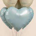 Шар (18''/46 см) Сердце, Голубой, Сатин, 1 шт., 183000SPB