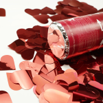 Пневмохлопушка (12/30 см), Романтика, Сердца фольга, Красный, 1 шт., 823105