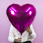 Шар (30''/76 см) Сердце, Фуксия, 1 шт. в уп., 759042