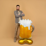 Шар 3D (60''/152 см) Фигура на подставке, Кружка пива, 1 шт. в уп., 24040