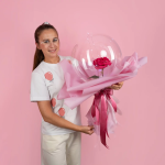 Шар (18''/46 см) Сфера, Deco Bubble (черная упаковка), широкий клапан, Прозрачный, Кристалл, 10 шт. , 5523182