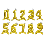 Шар (32''/81 см) Цифра на подставке, 6 Серебристая корона, Золото, 1 шт. в уп., 24186