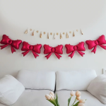 Шар с клапаном (20''/51 см) Фигура, Бант (надув воздухом), Красный, Сатин, 1 шт., 26461