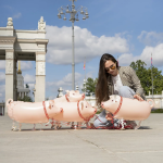 Шар 3D (26''/66 см) Ходячая Фигура, Поросенок, 1 шт., R463