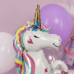 Шар 3D (37''/94 см) Фигура на подставке, Нежный единорог, 1 шт. в уп., 23994