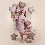 Шар (18''/46 см) Сердце, Пыльная роза, Сатин, 1 шт., 201500SDR