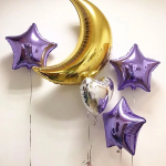 Шар (35''/89 см) Фигура, Полумесяц, Золото, 1 шт., 901555O