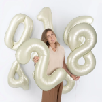 Шар (40''/102 см) Цифра, 2, Белый песок, Сатин, 1 шт. в уп., 27162