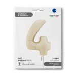 Шар (40''/102 см) Цифра, 4, Кремовый, Сатин, 1 шт. в уп., 400400SCR-P