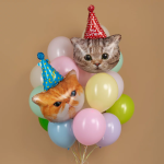 Шар (32''/81 см) Фигура, Котик в колпачке, 1 шт. в уп., 13491