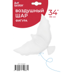 Шар (34''/86 см) Фигура, Голубь, Белый, 1 шт. в уп., R236P