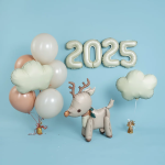 Шар (26''/66 см) Фигура 3D, Новогодний олененок, Сатин, 1 шт. в уп., 25016