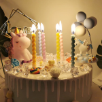 Свечи Зефирная серия, Нежные цвета, Макарунс, 0,8*7,5 + 2,5 см, 6 шт. с держат., 802943