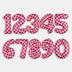 Шар (34''/86 см) Цифра, 7 Клеточки, Розовый/Фуше, 1 шт. в уп., 26647