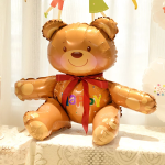 Шар (22''/56 см) Фигура 3D, Сидячий мишка, Коричневый, 1 шт. в уп., 15198