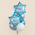 Шар (19''/48 см) Фигура, Снежинка, С Новым Годом!, Голубой, 1 шт. в уп., 13336