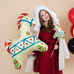 Шар (11''/28 см) Мини-фигура, Лошадка Русский узор, 1 шт., 943180