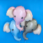 Шар (39''/99 см) Фигура, Голова, Милый Слоник, Розовый, 1 шт., 901805RS