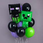 Шар (26''/66 см) Фигура, Пиксельный монстр, Зеленый, 1 шт., 26893