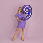 Шар (40''/102 см) Цифра, 9, Сиреневый, Металлик, 1 шт. в уп., 24219