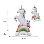 Шар 3D (37''/94 см) Фигура на подставке, Нежный единорог, 1 шт. в уп., 23994
