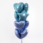 Шар (19''/48 см) Сердце, Деним, Бохо, 1 шт., 228355