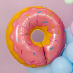 Шар (26''/66 см) Фигура, Пончик, Розовый, 1 шт., 15701