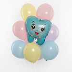 Шар (21''/53 см) Фигура, Милый Зубик, Голубой, 1 шт., 26299