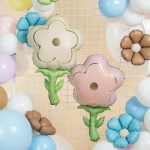 Шар (33''/84 см) Цветок, Кремовый, 1 шт., 27474