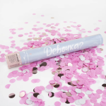 Пневмохлопушка (16/40 см), Гендер Пати, Это Девочка, Круги фольга и тишью, Белый/Розовый/Розовое зол, 923007