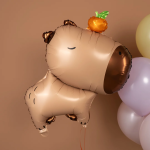 Шар (31''/79 см) Фигура, Капибара с мандаринкой, 1 шт., 26401