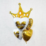 Шар (19''/48 см) Сердце, Золото, 1 шт., 758090