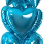 Шар (18''/46 см) Сердце, Аквамарин, Сатин, 1 шт., 201500SCA