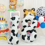 Шар (40''/102 см) Цифра, 8 Пятнышки, Черный/Белый, 1 шт. в уп., 23778