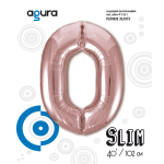 Шар (40''/102 см) Цифра, 0 Slim, Розовое Золото, 1 шт. в уп., 755440