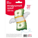 Шар (31''/79 см) Фигура, Деньги с крыльями, 1 шт. в уп., 13486