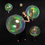 Шар 3D (10''/25 см) Мини-сфера, Прозрачный, Хамелеон, 1 шт. в уп., 24922